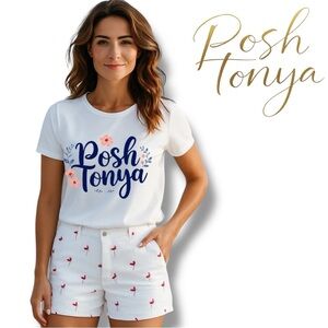 Caribbean Joe Pink Flamingo Shorts Resort Cabana Beach Island, Pink, White, Sz 8